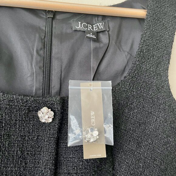 J Crew Sophia sleeveless dress with jewel buttons in black Size 8 - Picture 7 of 11